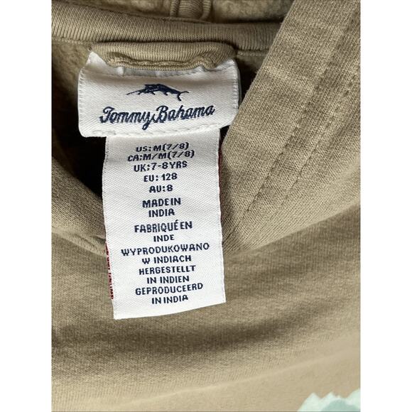 Tommy Bahama Hoodie Sweatshirt Youth M Khaki Tan Mountains Woods Skiing Hoodie - Picture 5 of 6